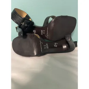 Marialyn Black Leather Strappy‎ Open Toe Platform Heels BR37/6.5. S-290 thumbnail 7