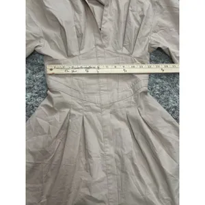Bershka Tan Corset Mini Dress Women’s S Long Sleeve Open Back Lace-Up thumbnail 10