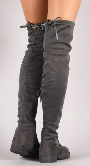 Forever 21 Vegan Suede Over the Knee Boots thumbnail 2