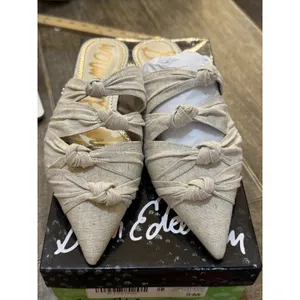 Sam Edelman Women's Shanti Mules Size 8 Medium Beige Linen thumbnail 4