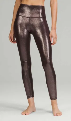 Lululemon Align High Rise Pants 25" Shine Nulu Radiate Foil French Press Size 6 thumbnail 1