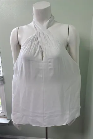 Aritzia Talisman White Halter Top XL thumbnail 1