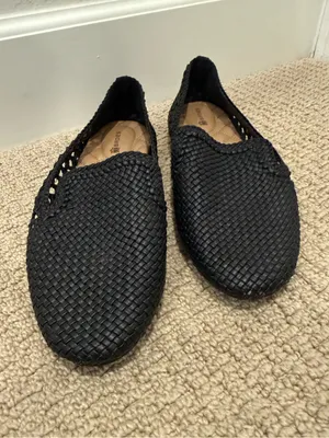 BIRDIES The Starling Loafers in Black Woven Mesh Vegan Leather size 9.5 thumbnail 3