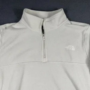 The North Face Fleece Sweater Womens Medium White 1/4 Zip Mock Neck Pullover thumbnail 2