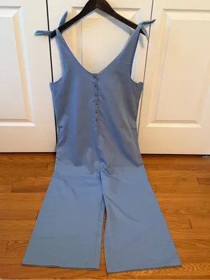Emerson Fry India Collection Tie Shoulder Jumpsuit in Blue thumbnail 2