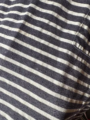 Umgee Oversized Striped Hi-Low Knit Top Medium Navy White Pocket Lagenlook thumbnail 9