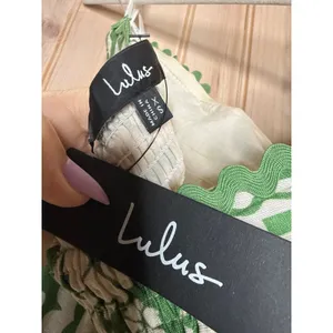 NWT Lulus Brigita Green Floral Strapless Column Midi Dress Resort Cruise Size XS thumbnail 6