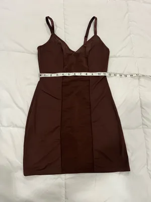 Women's Brown Bodycon Slip Dress thumbnail 4