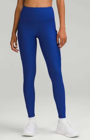 Lululemon‎ Fast and Free High-Rise Fleece Tight 28" Size 14 Psychic Blue thumbnail 1