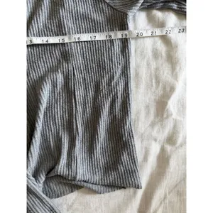 Joah Brown Cropped Cardigan Women One Size Grey Ribbed Draped Open Front thumbnail 4