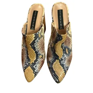 Steven by Steve Madden Nox Snake Python Chunky Block Heeled Mules Sz 8 Womens Fa thumbnail 7