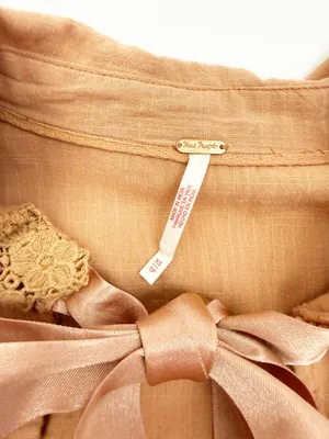 Free People 5 O’Clock Tea Time Mini Dress Peached Copper Cotton Crochet Lace thumbnail 14