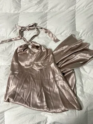 Birdy Grey Satin Halter dress thumbnail 4