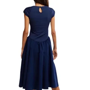 Free People Afternoon Elegance Midi Dress Blue Size Medium NWOT thumbnail 12