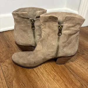 Sam Edelman Louie Tan Suede Fringe Ankle Boots Womens 10 M Western Festival Boho thumbnail 5