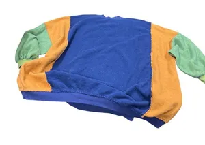 Free People wms colorblock raw blue green oversized sweater shirt sz L SKU 10746 thumbnail 1