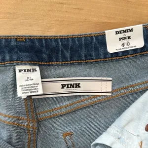 NWT PINK DENIM Victoria's Secret High-Rise Straight Leg Jeans, 12 thumbnail 9