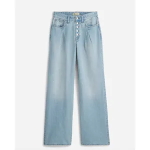 Madewell Superwide Leg Jeans Cather Wash Button Front Blue High Rise US 26 NWT thumbnail 6