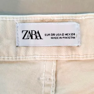 Zara High Rise Flare Beige Jeans thumbnail 5