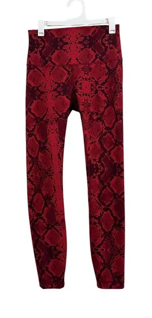 Lululemon Wunder Under Red Snake Print Yoga Gym Athletic Leggings Size 4‎ thumbnail 1