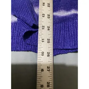 Chico's Purple Tie Dye 100% Linen Open Front Cardigan Sweater Size 1 M thumbnail 8