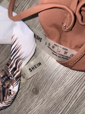 Shein Brown with White Palm Trees 2 Piece Bikini Set thumbnail 6