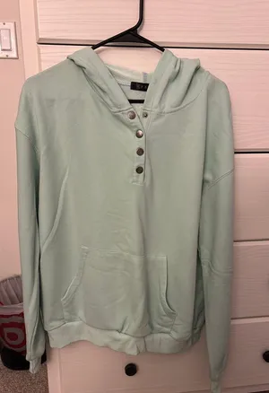 Mint Green Button Sweatshirt Size M thumbnail 4