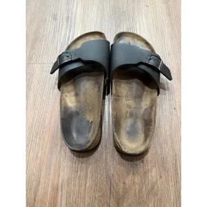 Birki's by Birkenstock Madrid Black Slide Sandals Buckle Cork EU 39 thumbnail 2