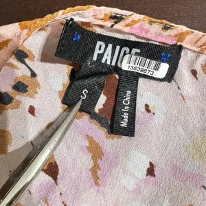 Paige Cicely Silk Camisole Leopard Floral Cinch Front Pink Tan Small thumbnail 5