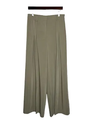 Meshki Jemima Wide Leg Pleated Trouser Pants in Olive Green Office Career thumbnail 3