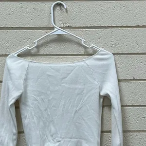Brandy Melville White Off the Shoulder Long Sleeve Top one size thumbnail 7