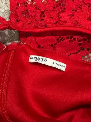 House of CB jennica Red Rose Satin And Lace Mini Dress thumbnail 8