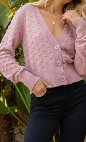 Hem & Thread Cardigan  Pink/purple thumbnail 1