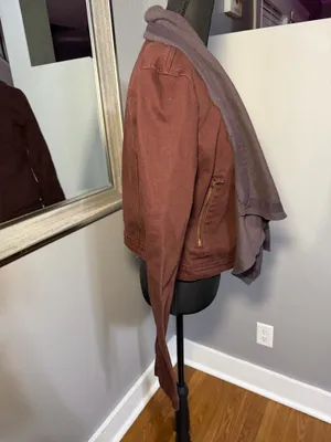 BKE Flyaway Denim Boho Jacket in bitter chocolate size small thumbnail 4