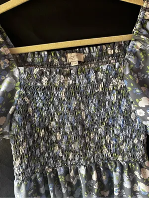 Loft Floral Smocked Mini Dress thumbnail 2