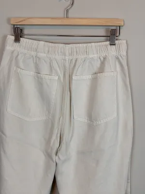 Gap Pull-On Barrel Pants Medium Milk Ivory Cotton Lyocell Utility thumbnail 4