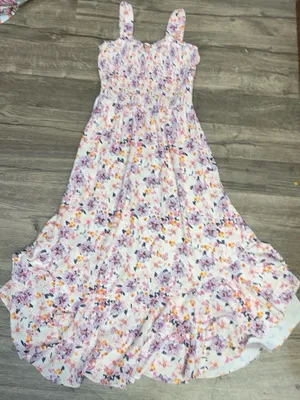 GRACE KARIN Floral Smocked Ruffle Maxi Dress Size S thumbnail 2