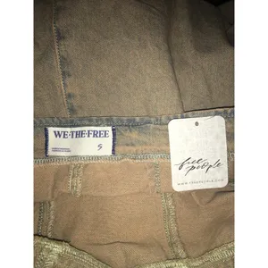 NEW Free People Women’s Size Small Brown Love Bite Back Tie Denim Jumpsuit thumbnail 5