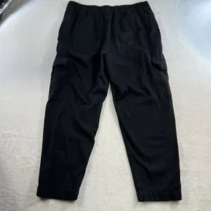 Gap XL Cargo Pants Mid Rise Black Twill Pull On Boho Elastic Waist Boho Grunge‎ thumbnail 11