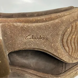 Clarks heeled booties brown leather lace up booties size 8.5‎ thumbnail 6