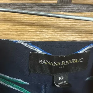 Banana Republic Navy Belted Stripe Shorts Size 10‎ thumbnail 6