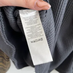 Free People Grey Yellow Stripe Sweet Confession Henley Waffle Knit Pullover thumbnail 13