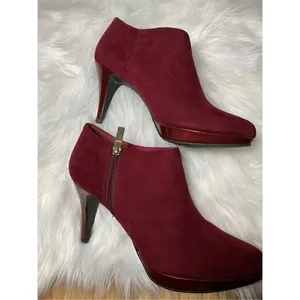 Liz Clairborne wine red color heels size 9.5 thumbnail 4