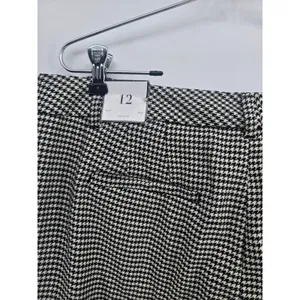 White House Black Market Pants Womens 12 The Slim Houndstooth Black White NEW thumbnail 3
