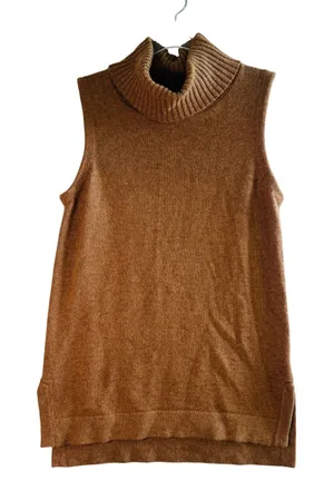 J. Crew Sleeveless Turtleneck Sweater Vest Wool Cotton Brown Shell Tank‎ Top S thumbnail 1