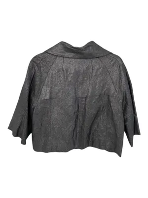 Sandro 𖦹 Cropped Swing Jacket 𖦹 Metallic Black + Silver Hardware 𖦹 Medium 𖦹 thumbnail 4