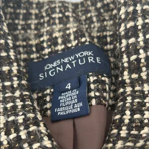 Jones New York Black and White Tweed Blazer thumbnail 2