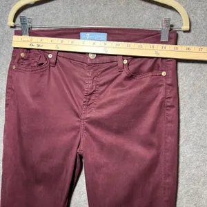 7 For‎ All Mankind b(air)Skinny Jeans Burgundy Wine Red Pants 27 Blair thumbnail 2