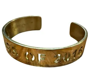 Rustic Cuff Gold-Tone Class of 2016 Cut-Out Cuff Bracelet Grad Gift Preowned thumbnail 14