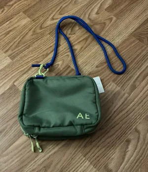American Eagle Outfitters Olive Green Crossbody with Blue Strap thumbnail 1